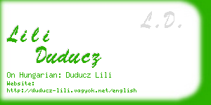 lili duducz business card